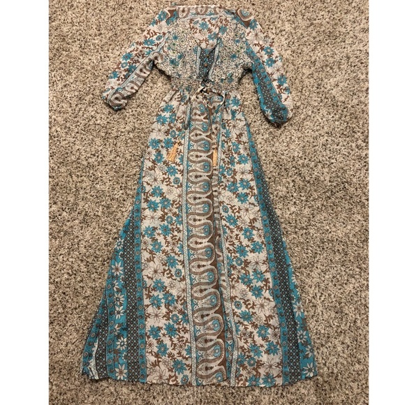 Boho Style Floral Chiffon Maxi Dress - Picture 2 of 5